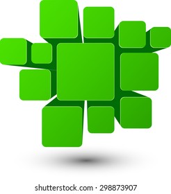 Bubble green infographics perspective design. Vector illustration. 
