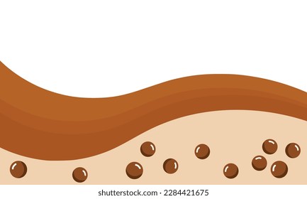 Bubble green tea milk wave vector illustration.