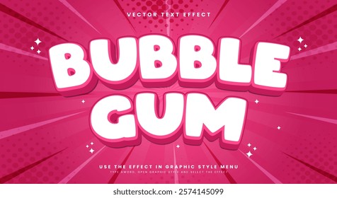 Bubble Gum 3d editable text effect Template Suitable for modern style