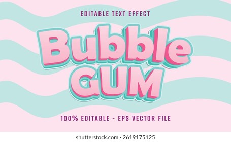 bubble gum 3d text effect design