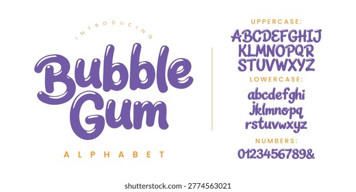Bubble Gum Alphabet Cute Rounded Script Font for Sweet Shop Branding and Playful Greeting Cards
