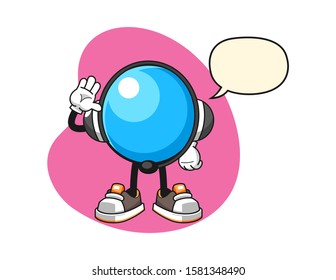 Bubble gum ball costumer cervices with speech bubble cartoon. Mascot Character vector.