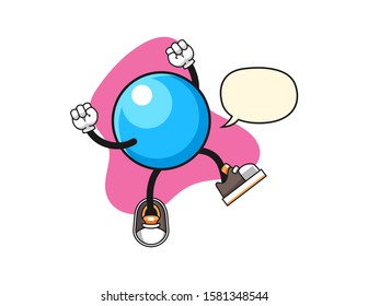 Bubble gum ball excited with speech bubble cartoon. Mascot Character vector.