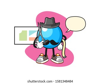 Bubble gum ball fashion designer with speech bubble cartoon. Mascot Character vector.