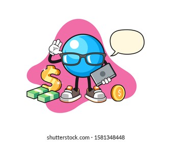 Bubble gum ball freelancer with speech bubble cartoon. Mascot Character vector.