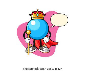 Bubble gum ball king with speech bubble cartoon. Mascot Character vector.