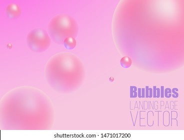 Bubble gum bubbles abstract background. Pink bubbles with pink space around