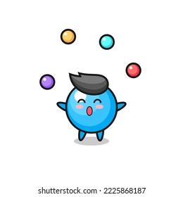 the bubble gum circus cartoon juggling a ball , cute style design for t shirt, sticker, logo element