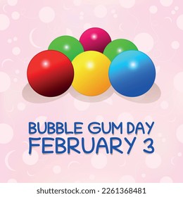  Bubble Gum Day . Design suitable for greeting card poster and banner