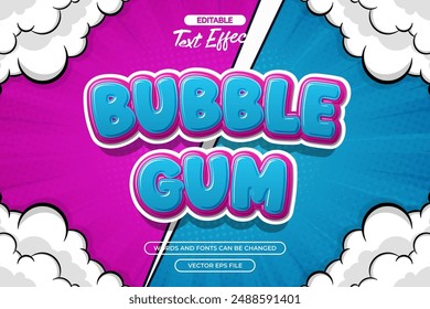 Bubble gum editable text effect