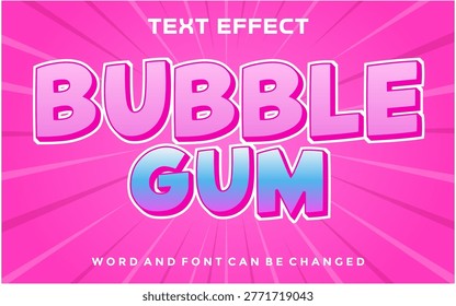 Bubble gum editable text effect
