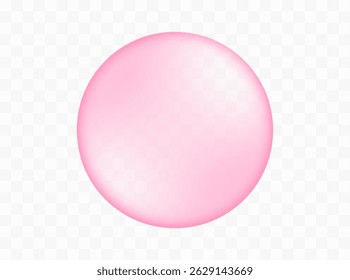 Goma de bolhas isolada. Esfera de pérola rosa brilhante fosco. Bolha rosa isolada no fundo. Colágeno realista vetorial de bolhas séricas