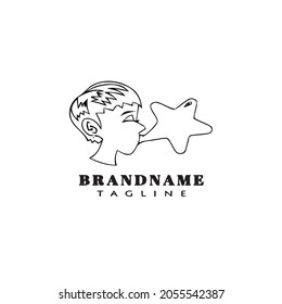bubble gum logo cartoon icon design black modern isolated vector illustration
