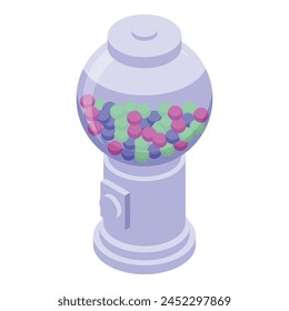 Bubble gum machine icon isometric vector. Cute sugar food. Dessert element