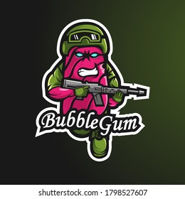 bubble gum mascot logo design vector with modern illustration concept style for badge, emblem and t shirt printing