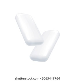 Composición realista de chicle con imágenes de dos chicle de chicle de chicle de ilustración vectorial