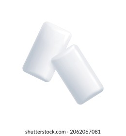 Bubble gum realistic composition with pair of chewing pads vector illustration