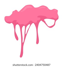 Bubble gum splash. Cartoon chewy sweet candy. Stains and sticky stretchy form. Children bubblegum. Vector illustration