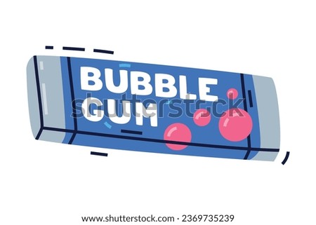 Bubble Gum Stick as Sweet Chewing Gum Vector Illustration