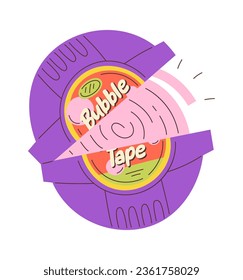 Bubble Gum Tape Vector Illustration