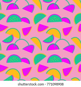 Bubble gum watermelon seamless vector pattern