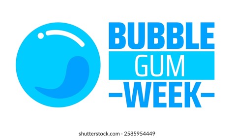 Bubble Gum Week background banner or poster design template. observed every year in March. Holiday concept. Use to any Template, card, poster, placard, template.