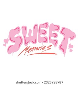 Bubble Handlettering Text Style of Sweet Memories ,good for graphic design resouces, events, posters, tempates, prints, posters, and more.