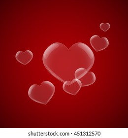 Bubble heart shape transparency vector design