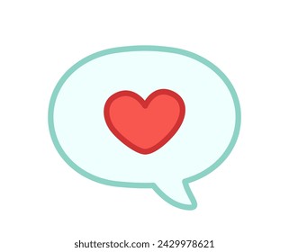 Bubble with heart. Valentines day. Red heart. Cartoon, vector eps 10