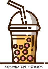 Bubble ice, bubble tea, bubble drink color vector illustration