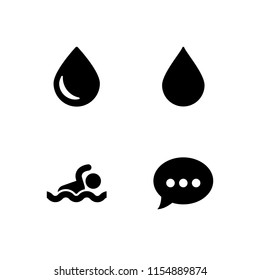 bubble icon. 4 bubble set with water drop, chat, swim and droplet vector icons for web and mobile app