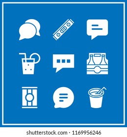 bubble icon. 9 bubble vector set. soft drink, soda, level and bottles icons for web and design about bubble theme