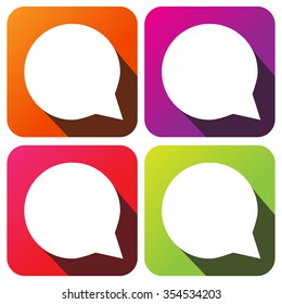 bubble icon application vector set 