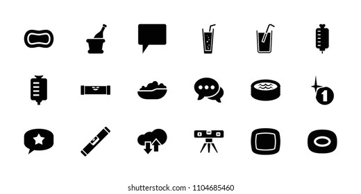 Bubble icon. collection of 18 bubble filled icons such as level ruler, soap, soda, drop counter, chat, champagne, bubble icons for web and mobile.