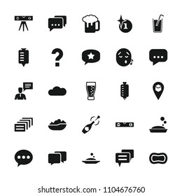 Bubble icon. collection of 25 bubble filled icons such as explosion, soap, level ruler, chat, beer mug, drop counter. editable bubble icons for web and mobile.