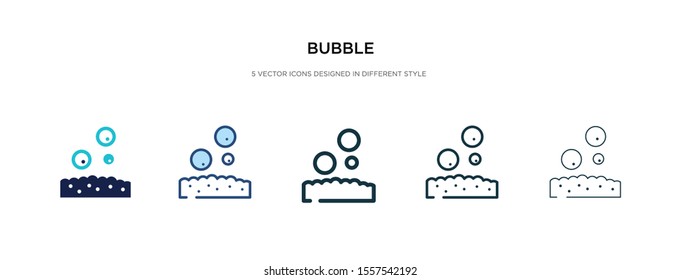 bubble icon in different style vector illustration. two colored and black bubble vector icons designed in filled, outline, line and stroke style can be used for web, mobile, ui