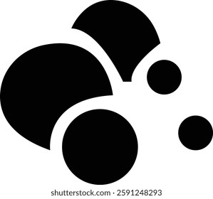 bubble icon, Fizzy Drink, Water Bubble Black Pictogram. Effervescent Champagne. Sphere Foam, Aquarium. Clear Soda Drops Line and Silhouette Icons. Soap Symbols, on transparent background Vector