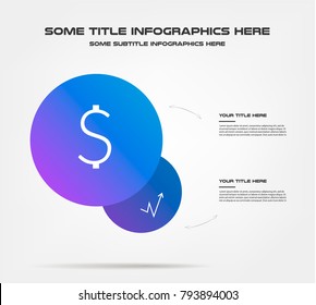 Bubble of icon infographics. Element of chart, graph, diagram with 2 options - parts, processes, timeline. Vector business template for presentation, workflow layout, annual report, web design