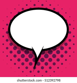 Bubble icon. Retro pop art comic and communication theme. Colorful design. Pointed background. Vector illustration