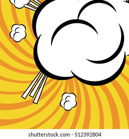 Bubble icon. Retro pop art comic and communication theme. Colorful design. Striped background. Vector illustration