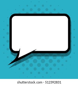 Bubble icon. Retro pop art comic and communication theme. Colorful design. Pointed background. Vector illustration