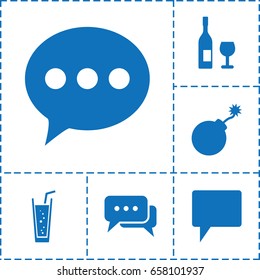 Bubble icon. set of 6 bubble filled icons such as explosion, soda, chat