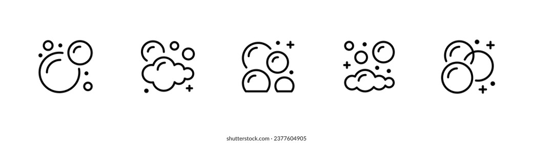 Bubble icon set. Soap foam, fizzy drink, oxygen bubbles. Vector Illustration. Vector Graphic. EPS 10