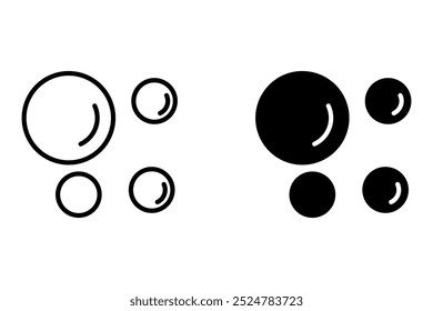 Bubble icon set. Soap foam, oxygen bubble,, for your website design, logo, app, UI Vector design. User icon, silhouette isolated on white background.