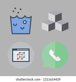 bubble icon set. vector set about speech bubble, cube, hand wash and cubes icons set.