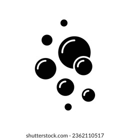 Bubble icon solid style. Clear water splash. Soap foam, fizzy drink, oxygen bubble pictogram symbol. Fresh aqua drop for wet sign. Vector illustration design on white background. EPS 10