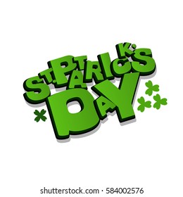 Bubble icon speech phrase. Lettering funny comic font St Patrick Day. Comic text sound effects. Cartoon tag expression. Vector illustration transparent background. Comics book balloon