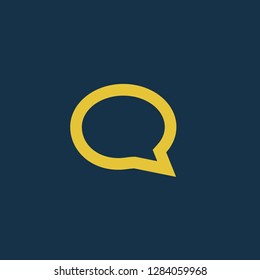 Bubble icon, bubble symbol. Flat vector sign isolated on blue background. Simple vector illustration for graphic and web design.