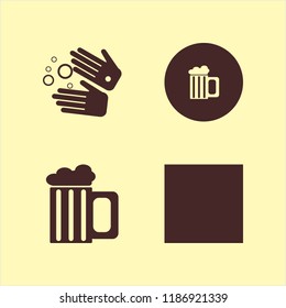 bubble icon. bubble vector icons set wash hands, beer glass and beer bottle