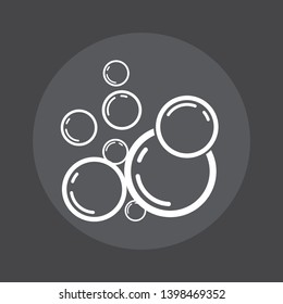 Bubble Icon. Water Bubble Logo On A Black Background. Water Bubble Symbol. Illustration, Circle, Round, Vector Element